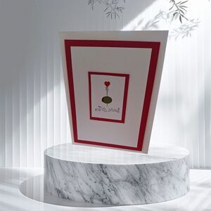 Handmade Red and White (Olive You!) Greeting Card